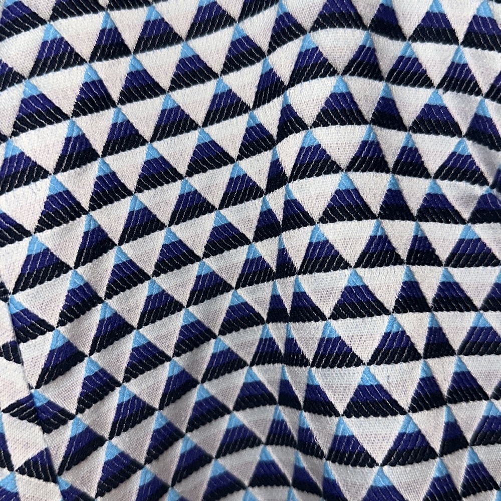 Anthropologie Blue and White Geometric Blouse - Picture 6 of 10
